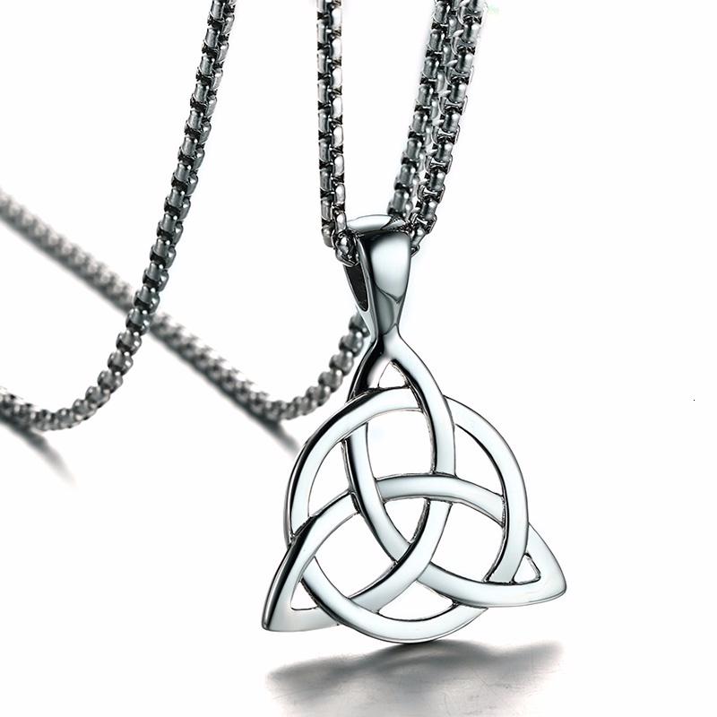 Vnox Viking Celtic Knot Necklaces for Men Stainless Steel Triple Knot Pendants Casual Male Jewelry with 24" Box Chain
