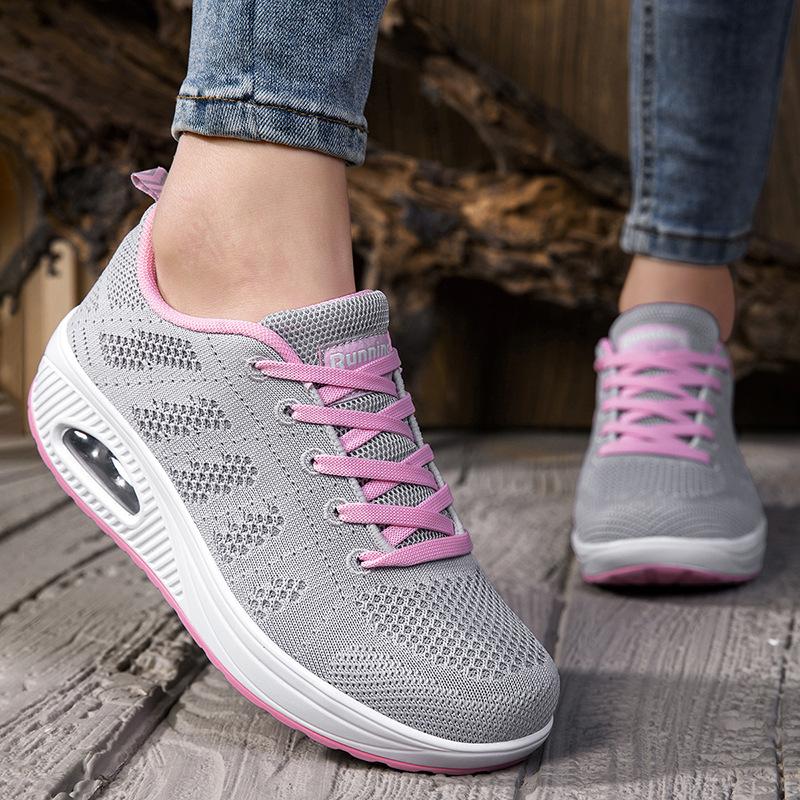 Dámské boty prodyšné platformové sportovní houpací boty skákací boty taneční boty letní prodyšný úplet dámské