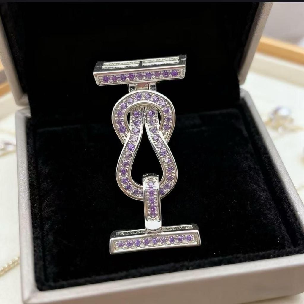 18 Karat Vergoldete Zirkon Doppelreihige Halsketten-Armband-Schließe