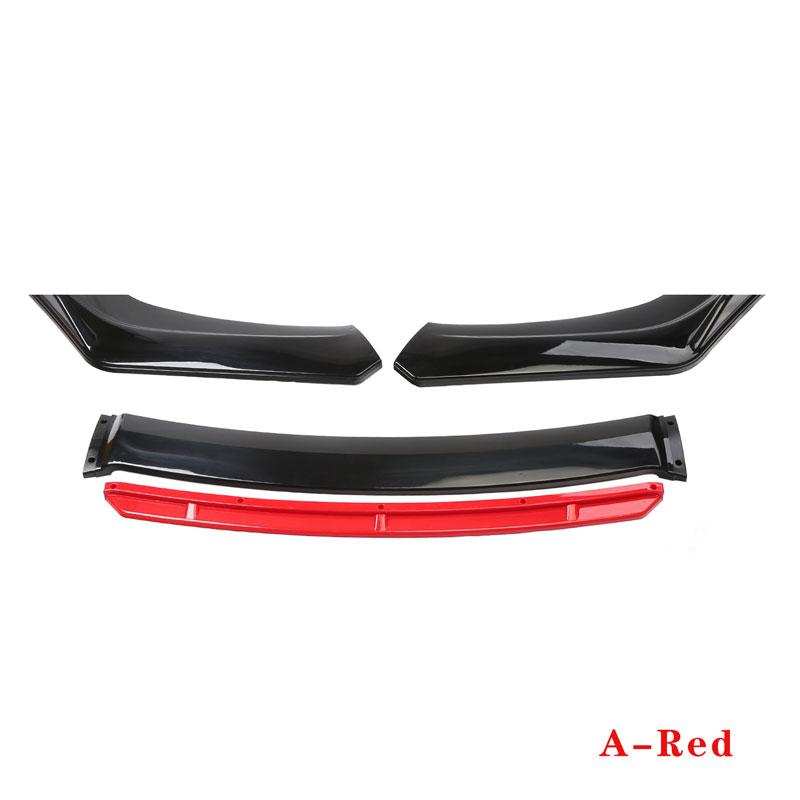 Universal Car Front Bumper Lip Body Kit Spoiler Splitter Diffuser  Red Black Blue Canard Splitter ABS Plastic Auto Modification