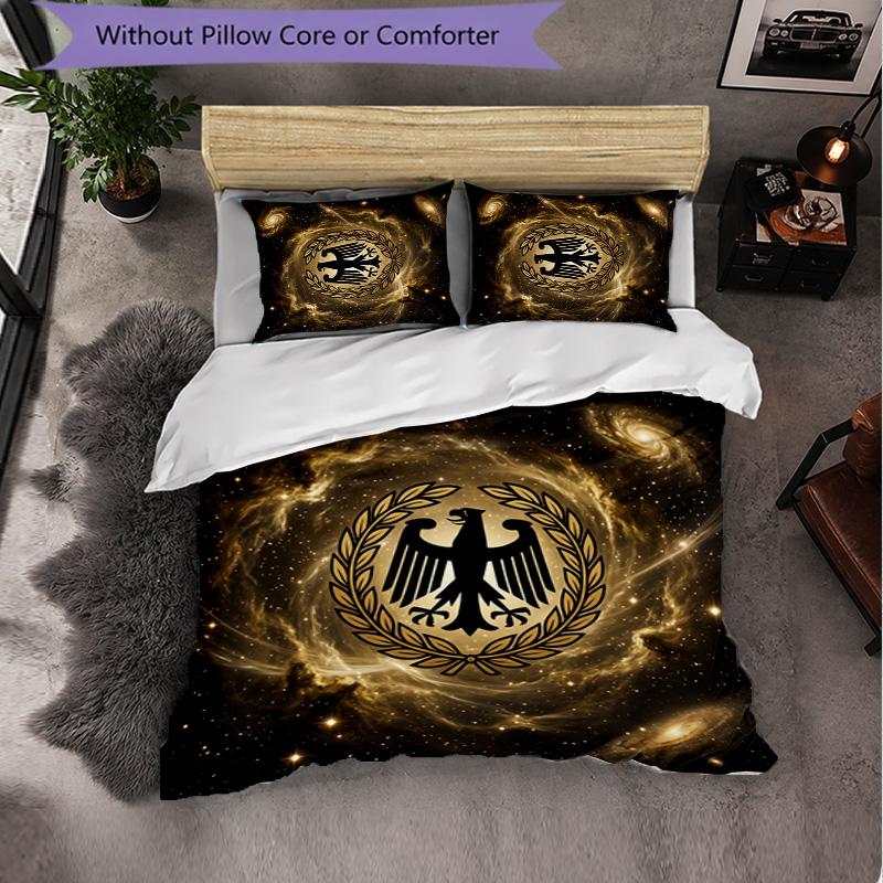 Belgium Football Pattern 3 Pieces Bedding Set Soft Microfiber Duvet Cover with Pillow Cases for Bedroom