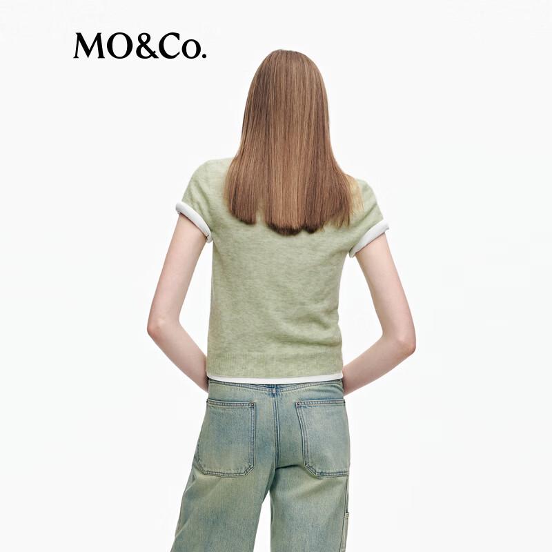 MO&Co. Lightweight Crew Neck Knit Cardigan