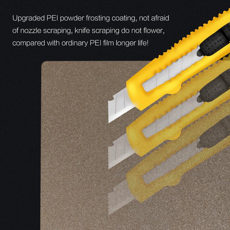 3DSWAY 3D Printer Parts Double Sided Textured PEI Powder Coated Spring Steel Sheet Build Plate Hot Bed 220/235/310/410 Ender 3