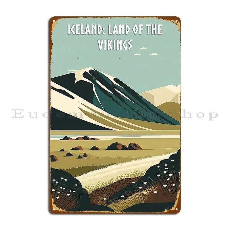 Journey To Valhalla Viking Travel Poster Iceland Metal Signs Club Wall Mural Wall Cave Vintage Design Tin Sign Poster