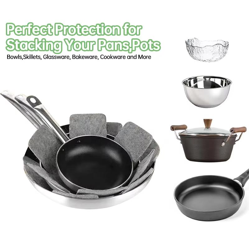 12 PCs/Pack Pot Divider Pad for Stackable Pot Protector, 3 Different Sizes, Used to Protect and Separation