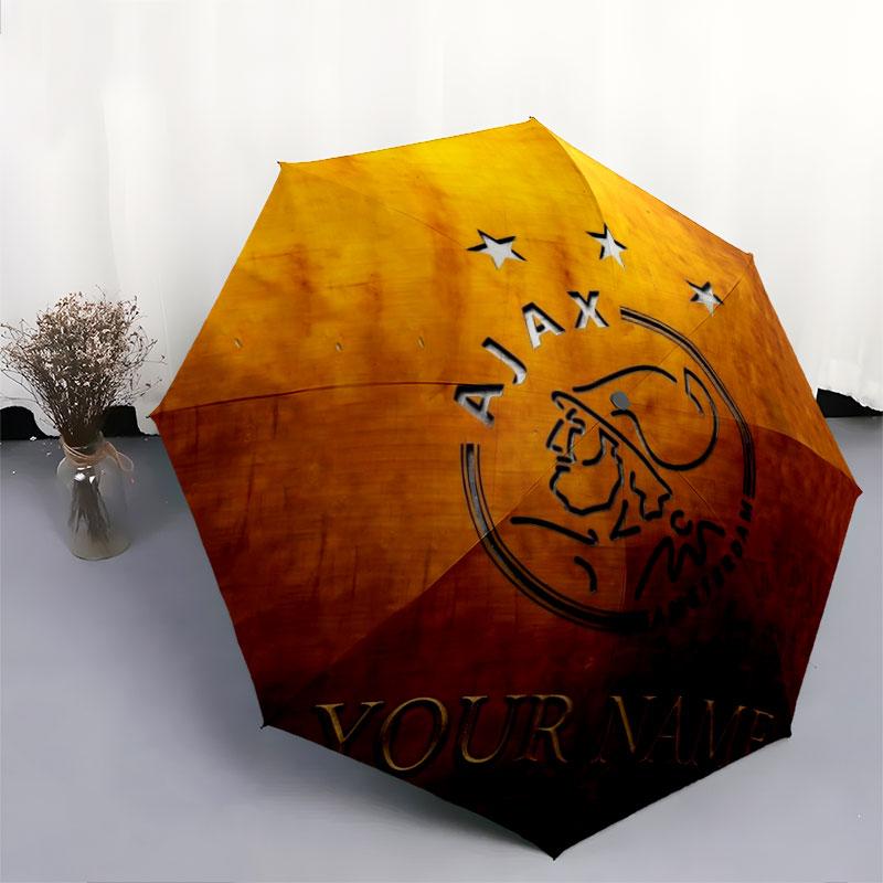 1 PC Automatic Folding Umbrella - AFC Ajax Custom Name Pattern, Portable & Foldable Design with 8 Ribs, Christmas Birthday Gifts