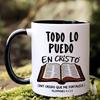 11 Ounces Insulated Ceramic Travel Mug with Spanish Quotes & El Libro De Cristo IllustrationsReusable Religious Suitable for Coffee, Tea, For, Office,