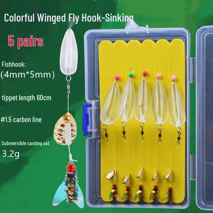 

Нимфовая оснастка для ловли на приманку с мушиными крючками и набором блесен