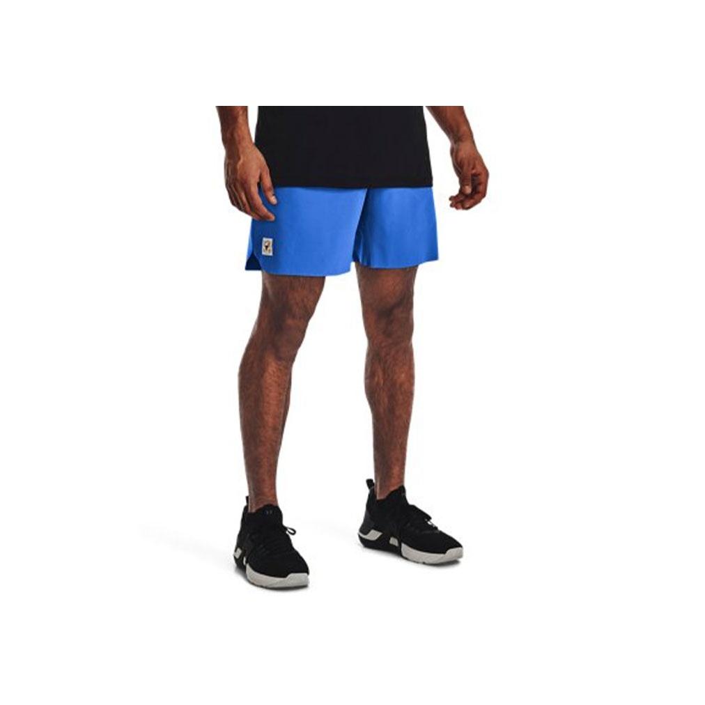 Under Armour Project Rock Training Shorts Men Bottoms Blue 1370474-464