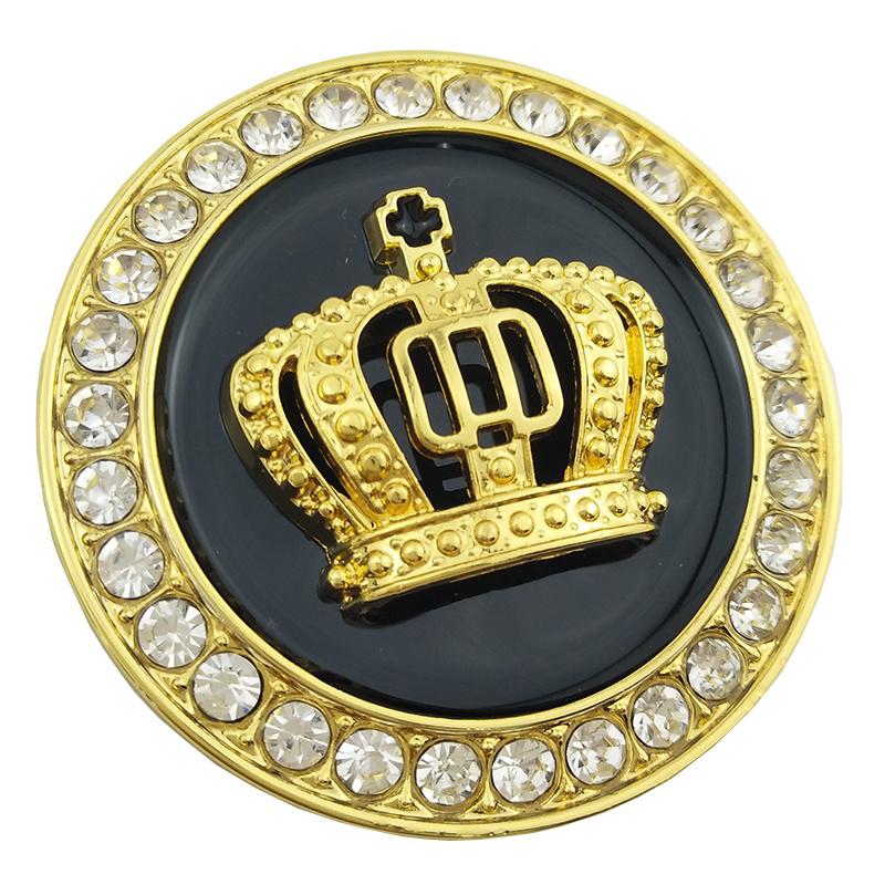 3D Metal Crown Diamond Car Styling Decoration Sticker Accessories Gold Silver