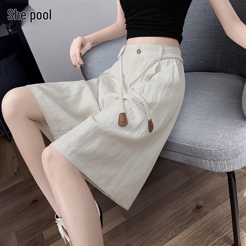 Women s Lyocell Blend High-Waist Wide-Leg Cropped Pants S