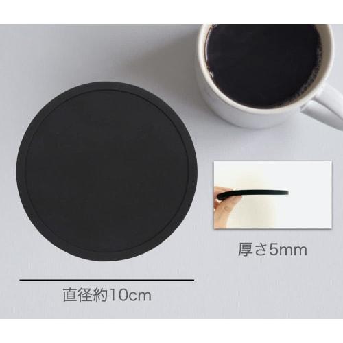 iiNOWL Silicone Coasters, Pack of 4, Stylish Round Shape, Approx. 10cm Diameter, Heat-Resistant, Flexible Material, Black (Solid Black)