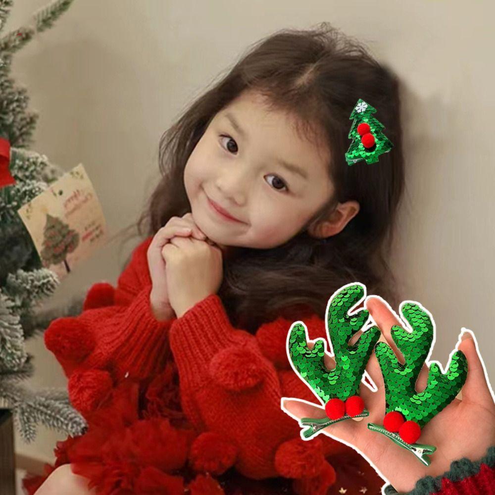 Sequin Children Antler Hair Clip Deer Horn Christmas Hairpin Lovely   Girls