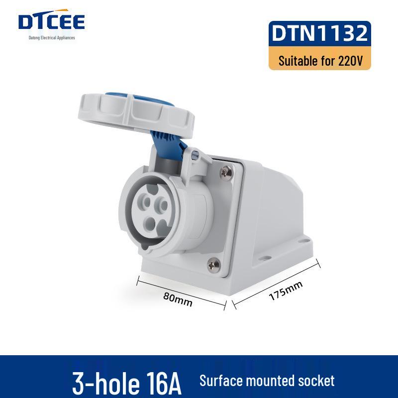 IP67 Waterproof Aviation Connector, 3-4-5 Core, 16/32A, Three-Phase Four-Wire, Non-Explosion-Proof