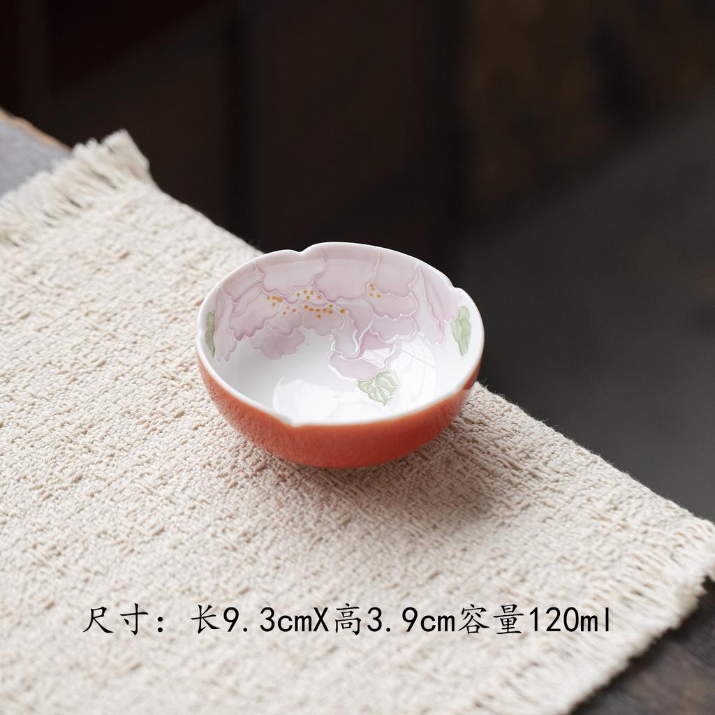 120ml Hand-painted Flower Teacup Elegant Tea Bowl Water Jug Tea-tasting Meditation Cup Chazhan Master Cups Tea Items Collection