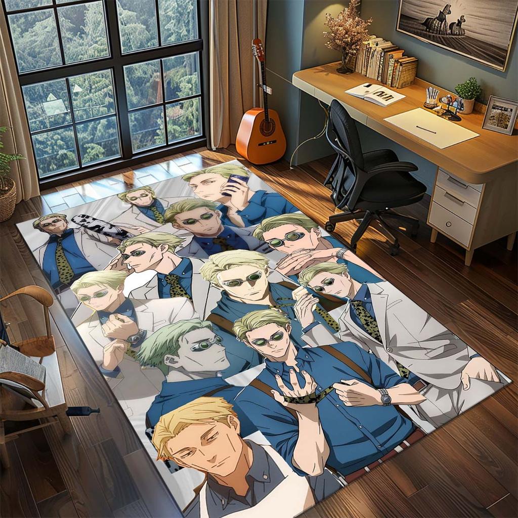 Jujutsu Kaisen Rectangle Polyester Rug Anime Carpet Non Slip Living Room Bedroom Floor Mat -QJY