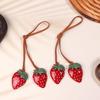 Cute Strawberry Charm Bag Pendant Car Keychain Luggage Pendant Simple All-Matching Bag Decoration Accessories