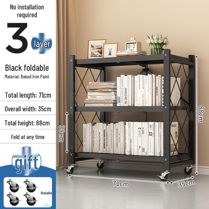 Portable Folding Storage Rack for Study or Living Room