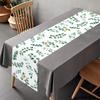 Sage Green Table Runner Eucalyptus Leaves Polyester Dining Table Decor for Home Jungle Birthday Party Baby Shower Wedding Decor