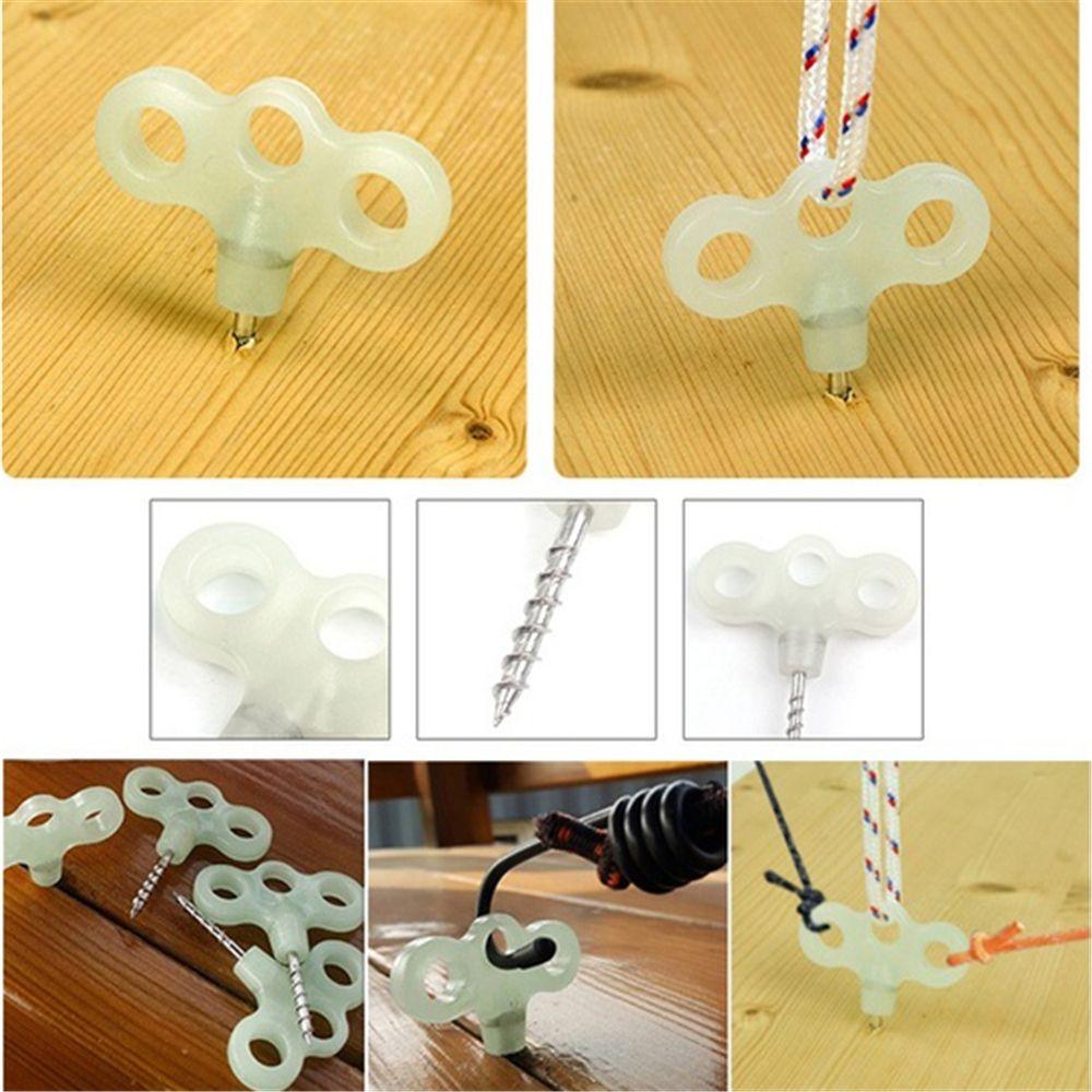Night Vision Pegs Screw Travel Outdoor Equipment Hiking Rope Buckle Spike Hook Tent Nail Ground Pin