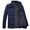 Men's Autumn and Winter Plus Size Thickened Down Loose Standing Collar Zip Section Warm Down Jacket Medium Long Solid Colour Outerwear