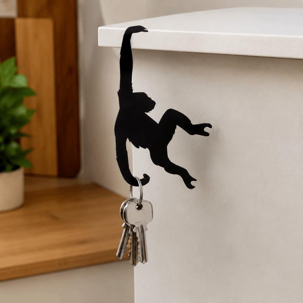 Wooden Wall Decoration Hook Monkey Shaped Key Hanger Simple Banana Balance Hook Living Room