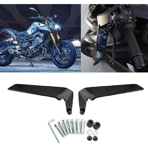 

FOR MT-09 2020-2021-2022-2023- 2024 Invisible Rearview Mirror Wind Wing Rearview Mirror Adjustable 360° Sports Rearview Mirror Suitable MT09 White lenses