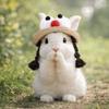 Adjustable Fisherman Hat Elastic Strap Decorative Rabbit Cap Funny Small Pets Hat  Photo Props