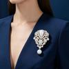 Fashionable Violet Pearl Pendant Luxurious Rhinestone Inlaid Brooch Charming Jewelry Accessories For Banquet Dresses Gifts