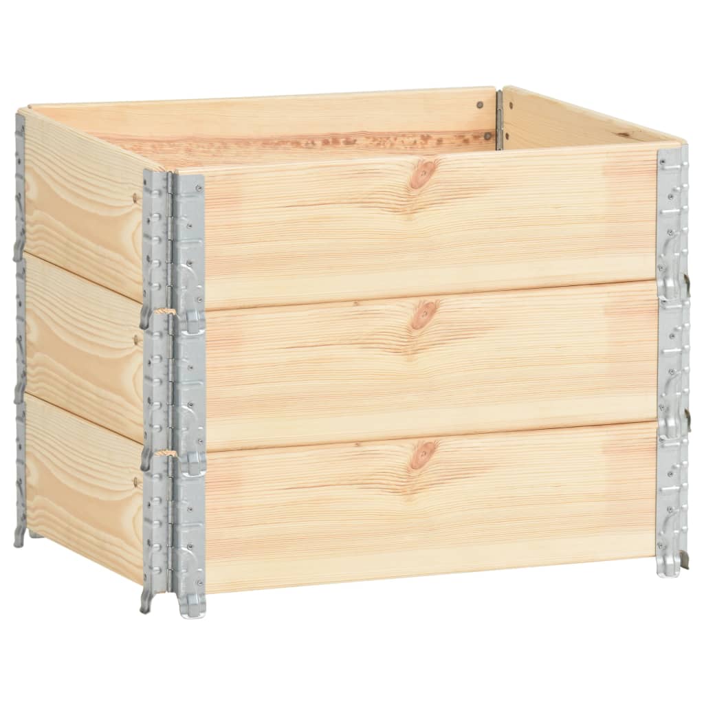 Zestaw 3 szt. obrzeży paletowych 60x80 cm Lite drewno sosnowe