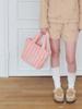 Opening Sunshine Striped Shearling Tote Bag Pink
