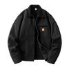 Veste en jean décontractée unisexe Automne Coupe ample Fermeture éclair Sans capuche Streetwear Avec design Color Block