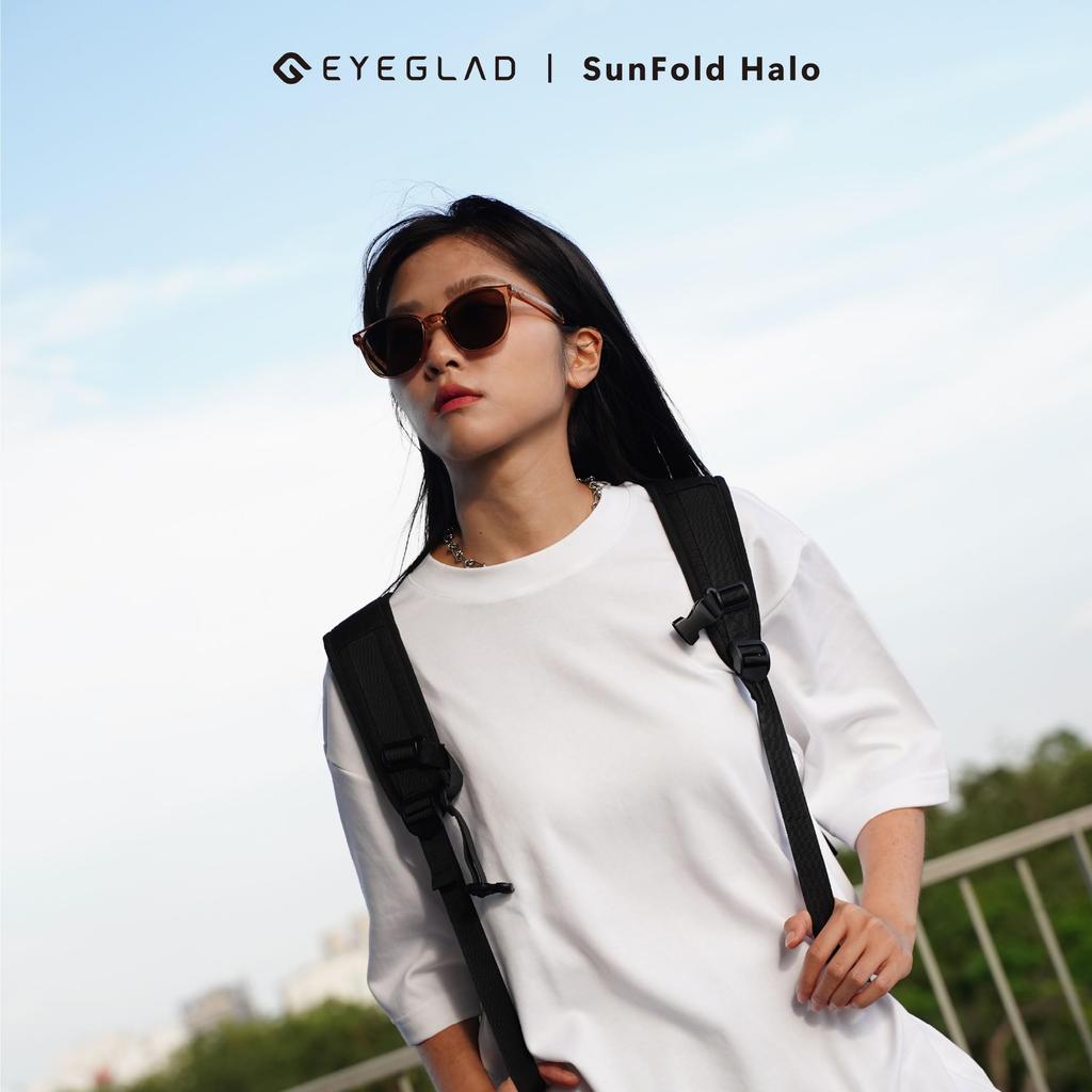 SUNFOLD HALO Folding Sunglasses UV400 LumiX Nylon Lenses Outdoor Casual Unisex Travel [EYEGLAD] High-Definition Seawater-Resistant (Amber/Brown