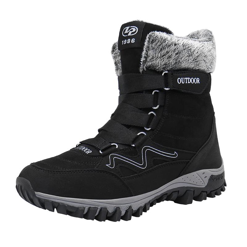 Men's Hiking Boots Waterproof Suede Hiking Sneakers for Men Women Plush Warm Comfortable High Top Anti-slip Hiking Shoes