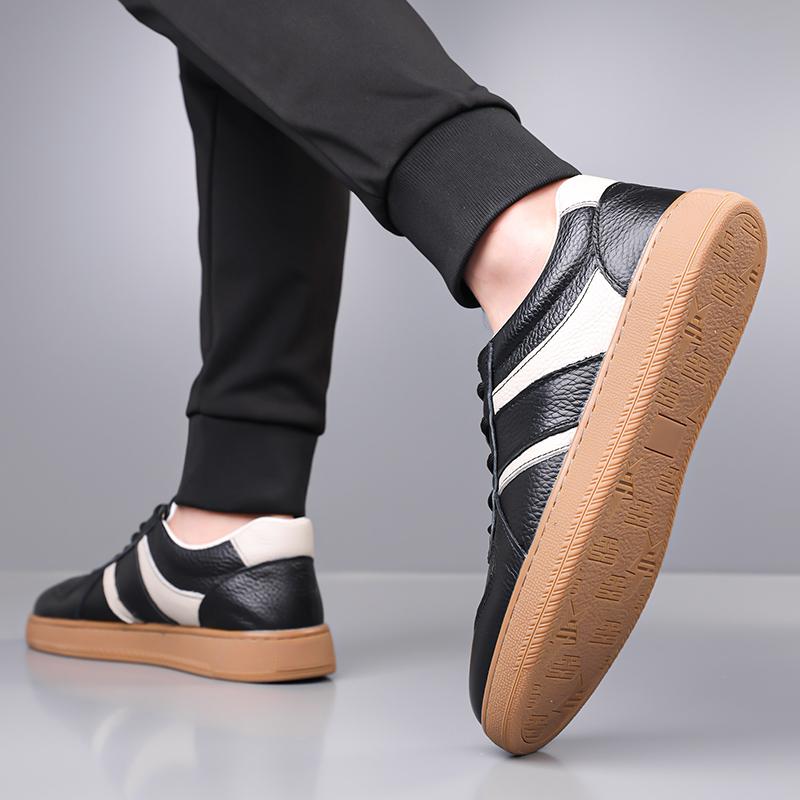 Fashion Handmade High Quality Men Leather Casual Shoes Men Brand Comfortable Flats Men Trendy Sneaker Shoes Daily Commute Oxfords Shoes