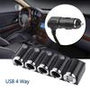 12/24V Bil 4-vägs Cigarettändaruttag med 2 USB-portar, Billaddare, Adapter, Snabbladdning
