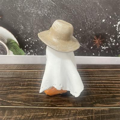 Halloween Cowboy Geist Figur Harz Statue Niedliche Geist Ornament Für Zuhause Schreibtisch Party Dekoration Western Stil Dekor