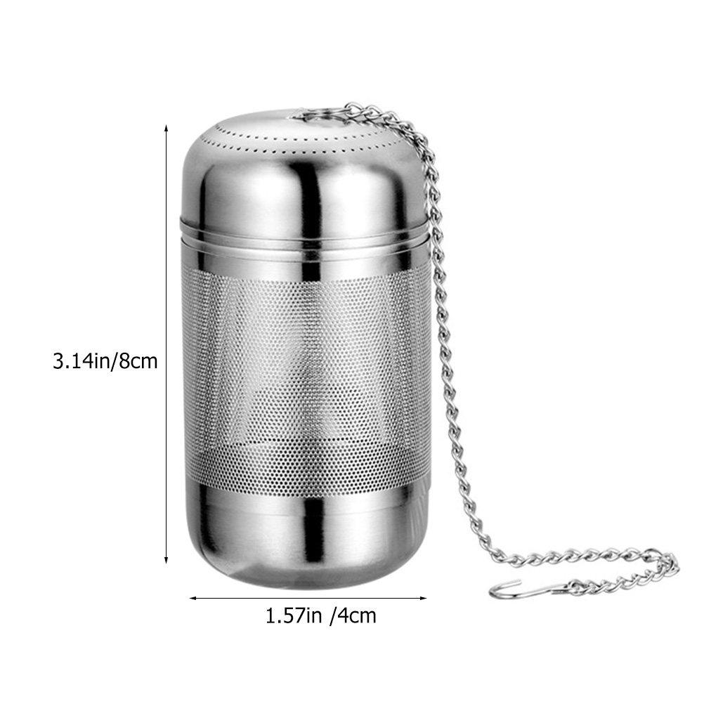 

Stainless Steel Seasoning Strainer Ball Mesh Design Hanging Chain Kitchen Spice Filter Tea Infuser Soup Seasoning Filter Loose 8.5X5X5CM