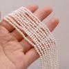 1String, White Near Round Pearl 3-3.5mm, Fashion Women Natural Freshwater Pearl Beads for Jewelry Making DIY Crafts, Luxury Bulk Gifts 36cm