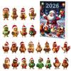 2026 Christmas Countdown Calenda, 24 Acrylic Christmas Chick Ornament,Holiday Gift for Christmas