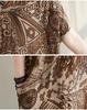 2024 Summer Plus Size V-Neck Cotton Linen Mid-Length Dress - Women's Wide H-Shape Pullover