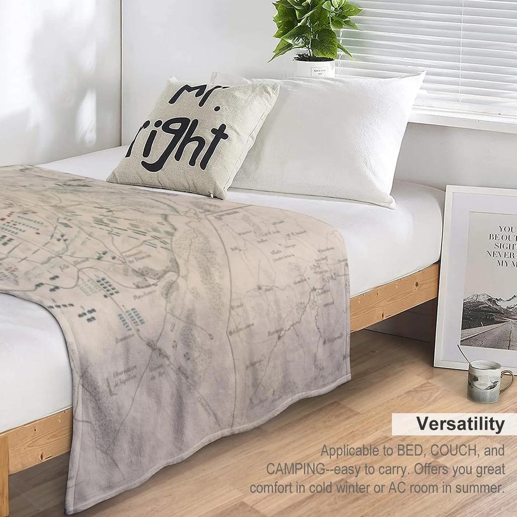 Vintage Battle of Waterloo Map (1846) Throw Blanket throw blanket for sofa Polar blanket Soft Bed Blankets