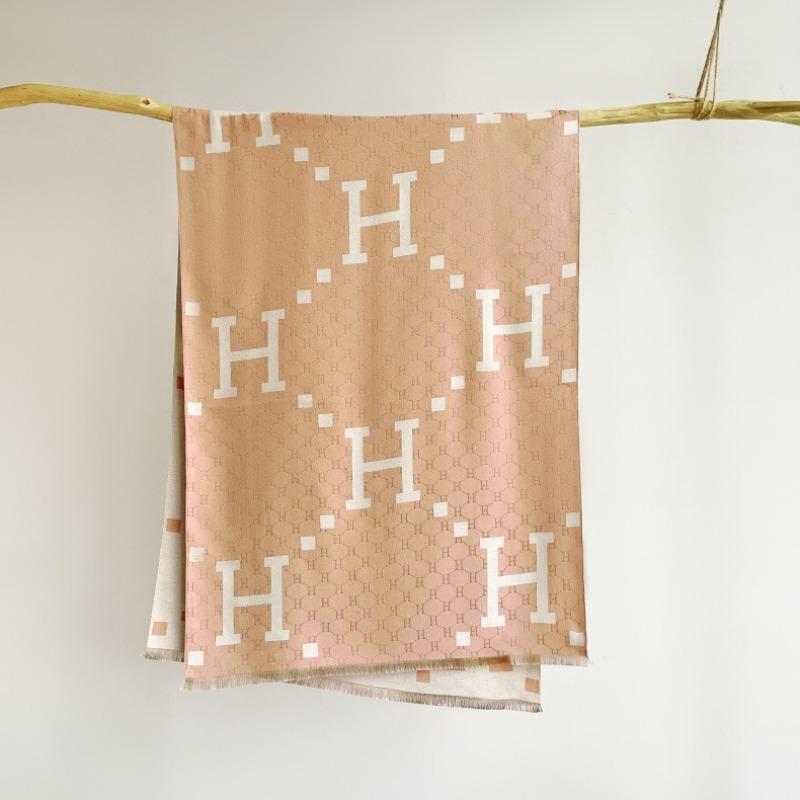 Autumn and winter new imitation cashmere scarf women's high-end sense winter letter light luxury shawl thick warm one