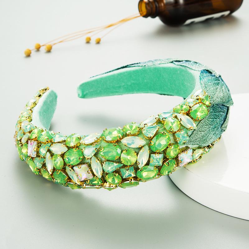Women's Hairband Creative Colored |Flannelette Leaf Hair Hoop Glass Rhinestone Headwear