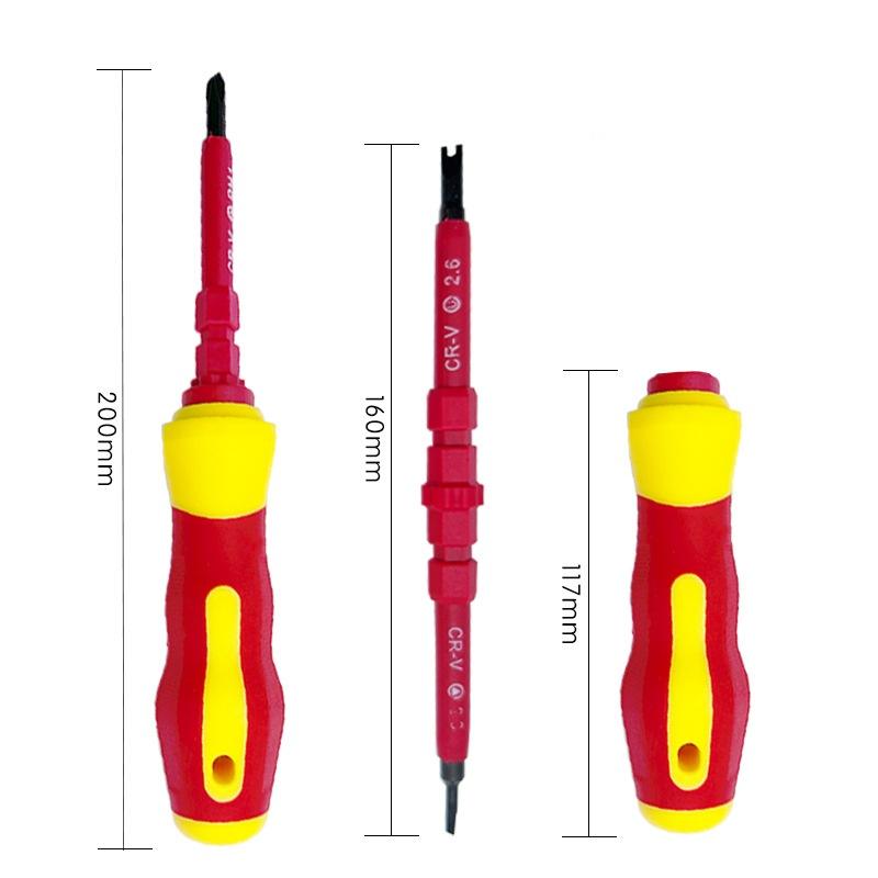 3 in 1 Isolierter Schraubendrehersatz PH1 PH2 Schlitz Kreuzschlitz Bits Elektriker Werkzeugsatz für Mehrzweckanwendung