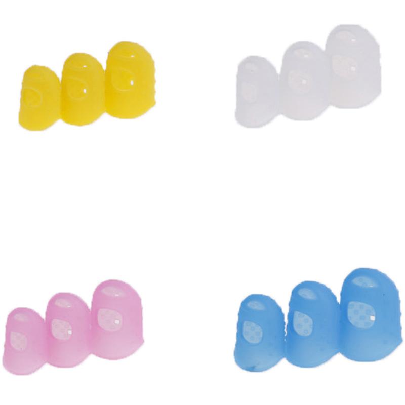 Mehrfarbiger Silikon-Fingerhut mit Spitze, ausgehöhlt, atmungsaktiv, Strickwerkzeug, DIY-Bastelarbeit