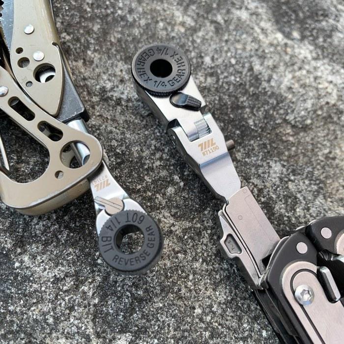 711L Flat-End Flex Head EDC Ratchet Wrench - Silver