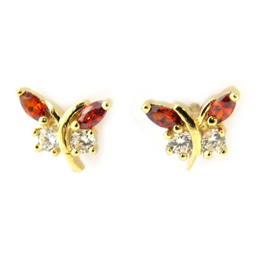 

Les Trésors De Lily [M9586] - Позолоченные серьги с белым гранатом Charm Butterflies
