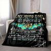 1pc Mom & Dad Memorial Quote Blanket - Perfect Gift for Birthdays, Christmas & Halloween- Soft, Warm & Versatile Yy250909101