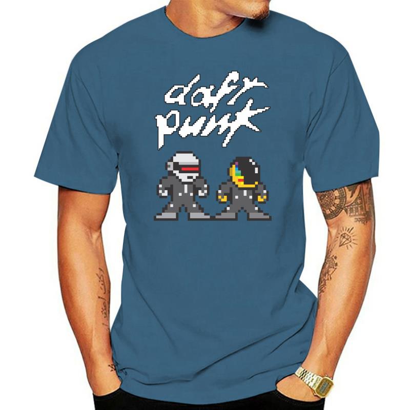 Daft Punk Get Lucky 8 Bit Herren Größe S-3XL T-Shirts Weiß T-Shirts Herren Baumwoll-T-Shirt Bedrucktes T-Shirt Top Tee Neueste